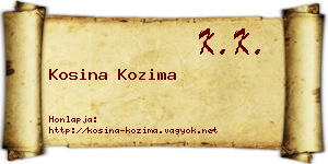 Kosina Kozima névjegykártya